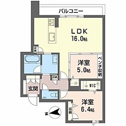城山 ODAZEN 2LDKの間取図画像