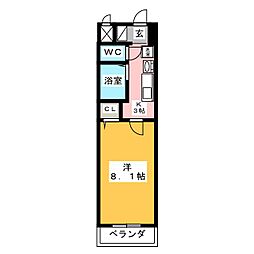 ビュー・テラス6 1Kの間取図画像