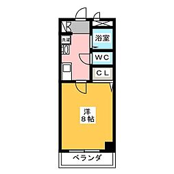 ラフィネ四ッ谷 1Kの間取図画像