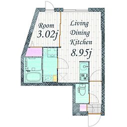 名古屋市東区筒井3丁目マンション 1LDKの間取図画像