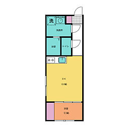 Amirl Premier ShinsakaeII 2階1DKの間取り