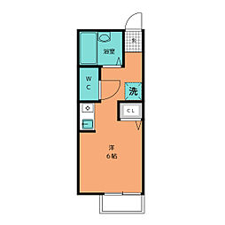 セジュール千種 2階1Kの間取り