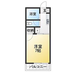 マスコットハウス 1Kの間取図画像
