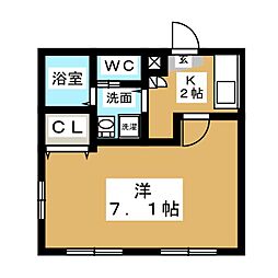 コンフォール千種 1階1Kの間取り