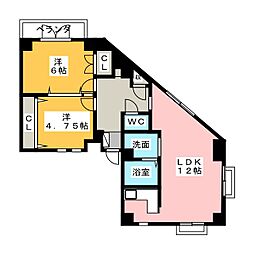 ＳＡＩＮＴ　ＶＡＮ　ＢＬＤ 3階2LDKの間取り