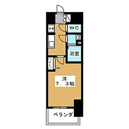 プレサンス新栄リベラ 2階1Kの間取り