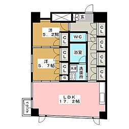エスティメゾン葵 6階1SLDKの間取り