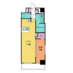 La’a Kea 徳川 5階1LDKの間取り