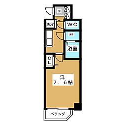 プレサンス千種アイル 7階1Kの間取り