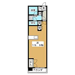 ロイヤルパークス千種 3階ワンルームの間取り