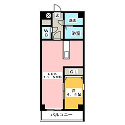 Primal千種stelo 12階1LDKの間取り