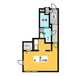 Branche千種 5階ワンルームの間取り