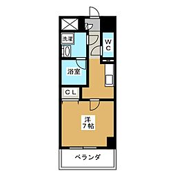 コートバスク 3階1Kの間取り