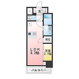 LiveFlat千種WEST 1LDKの間取図画像