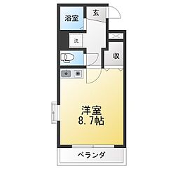 パークハイツみしま2 ワンルームの間取図画像