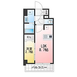 名古屋市中区新栄2丁目マンション 1LDKの間取図画像