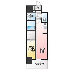 エスリード ザ・レガリア新栄ALTAIER 1LDKの間取図画像