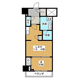 ロイジェント新栄2 1LDKの間取図画像