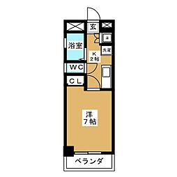 ウエストコート千種 1Kの間取図画像