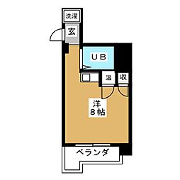 レナジア新栄 ワンルームの間取図画像
