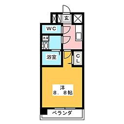 プレサンスTHE栄 1Kの間取図画像