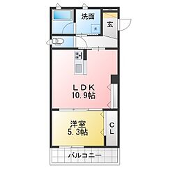 Curacion 1LDKの間取図画像