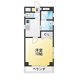 グリーンハウス 1Kの間取図画像