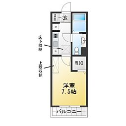 マローネ 1Kの間取図画像