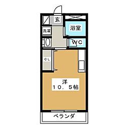 コーポシオン ワンルームの間取図画像