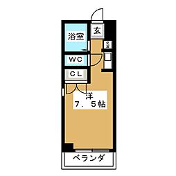 新栄ロイヤルビル ワンルームの間取図画像