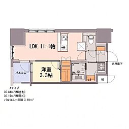 S-RESIDENCE千種belvia TOWER(べルヴィアタワー) 1LDKの間取図画像