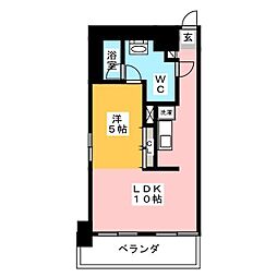 クロサスレジデンス徳川園 1LDKの間取図画像