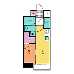エステムコート名古屋新栄4ネスト 1DKの間取図画像