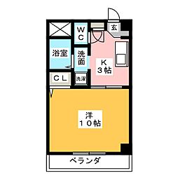 パラディーゾ大宮 1階1Kの間取り