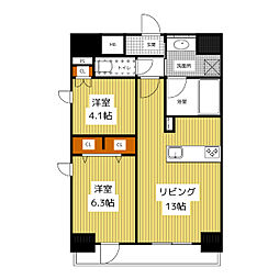 Ceder Noritake 6階2LDKの間取り