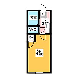 ハイツアカネ 1Kの間取図画像