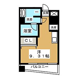 Chateau&Hotel Meieki-Minami 2n 9階ワンルームの間取り