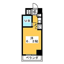 朝日プラザ名古屋ターミナルスクエア ワンルームの間取図画像