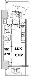 S-RESIDENCE亀島駅前ascent 5階1LDKの間取り