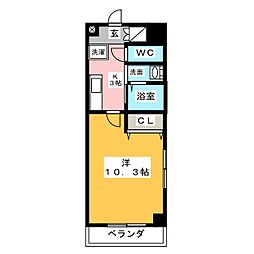 ラフィーネ名駅西 5階1Kの間取り
