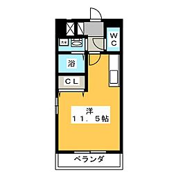 シャトレ・カトレア 3階ワンルームの間取り