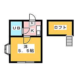 ベルトピア名古屋17 2階1Kの間取り