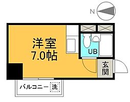 トーカンマンション名古屋第7 7階ワンルームの間取り