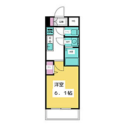 プレサンス太閤通ファシール 7階1Kの間取り