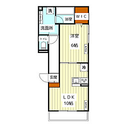 シャンリージュ 1LDKの間取図画像
