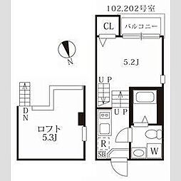 リヒト 1階1Kの間取り