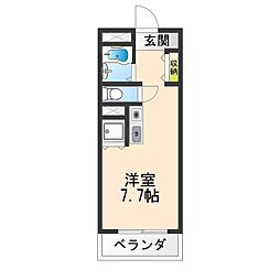 金森ハイツ ワンルームの間取図画像