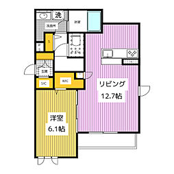 アネティス井深 1LDKの間取図画像