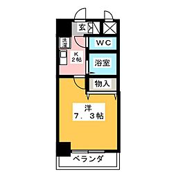 サザン名駅エクシード 1Kの間取図画像