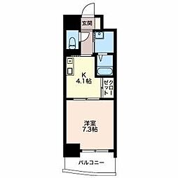 グランドール栄生 1Kの間取図画像